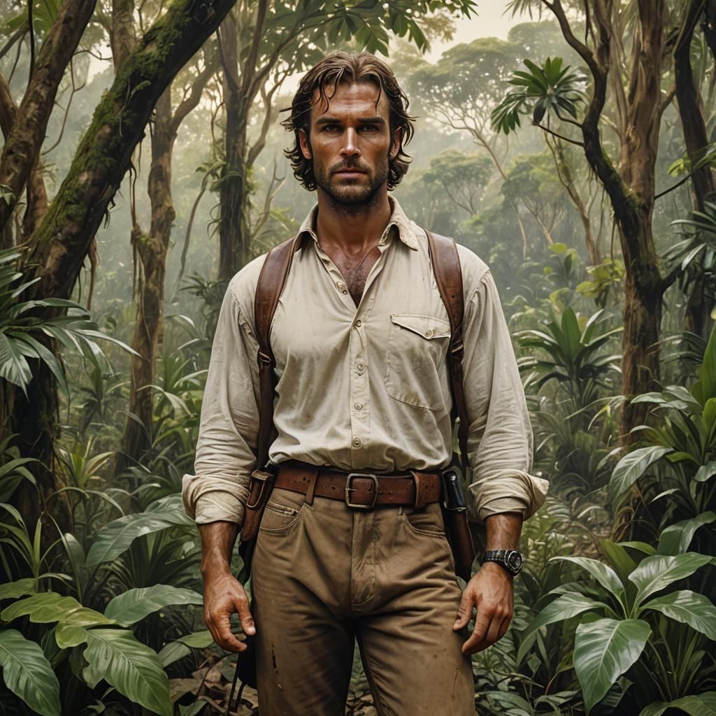 English Gentleman Returns to the Jungle in a Romantic Landsc...