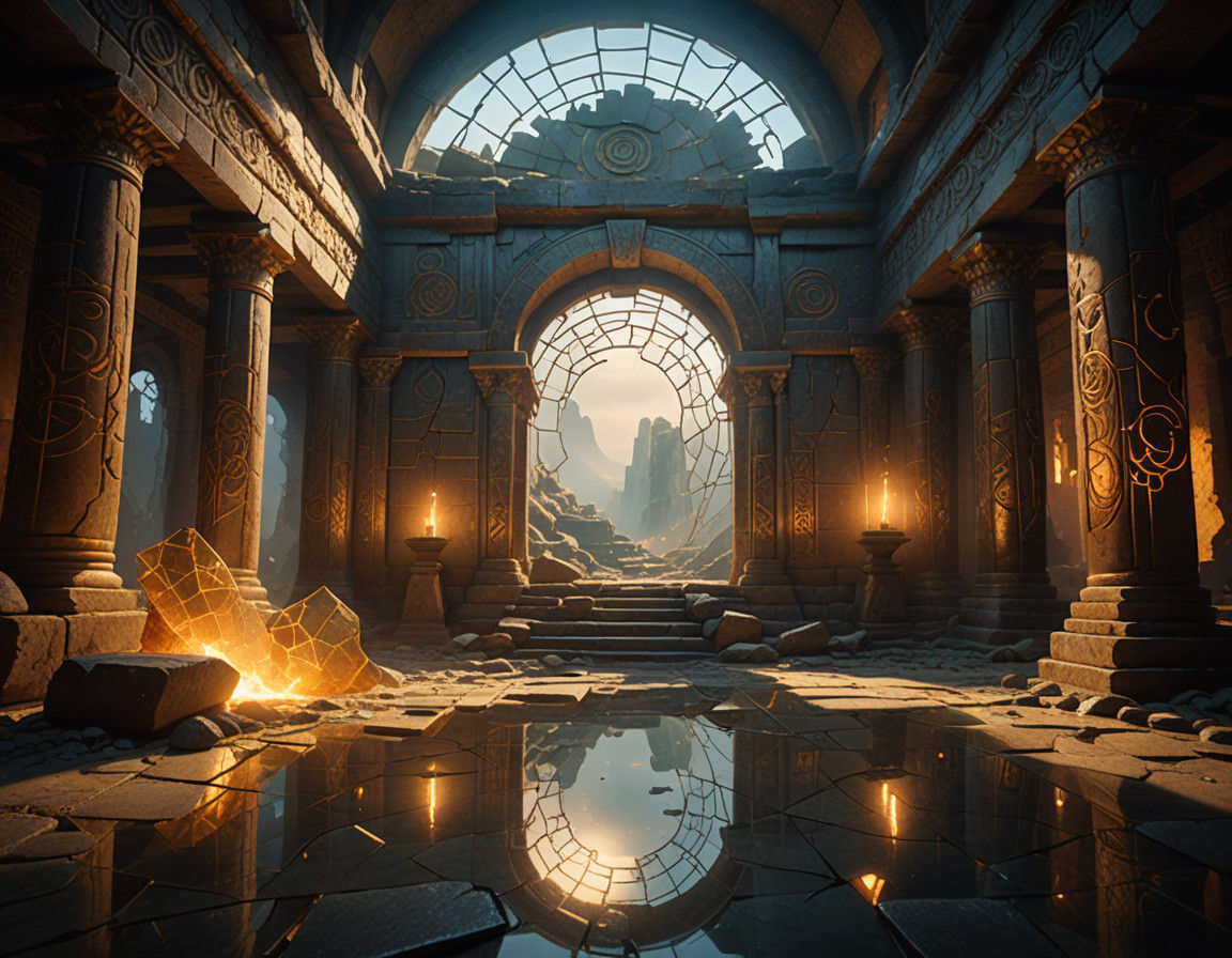 Ancient Temple Shattered by Mystical Forces