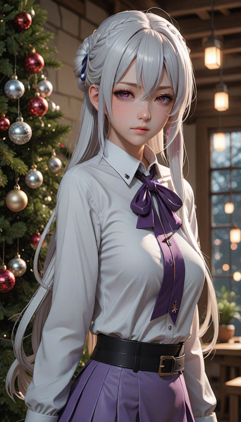 Kawaii Christmas Concept Art of Yukine Chris in Vibrant Past...