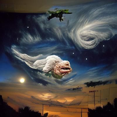 Falcor Soars Through the Starry Night Sky in Hyperrealistic...