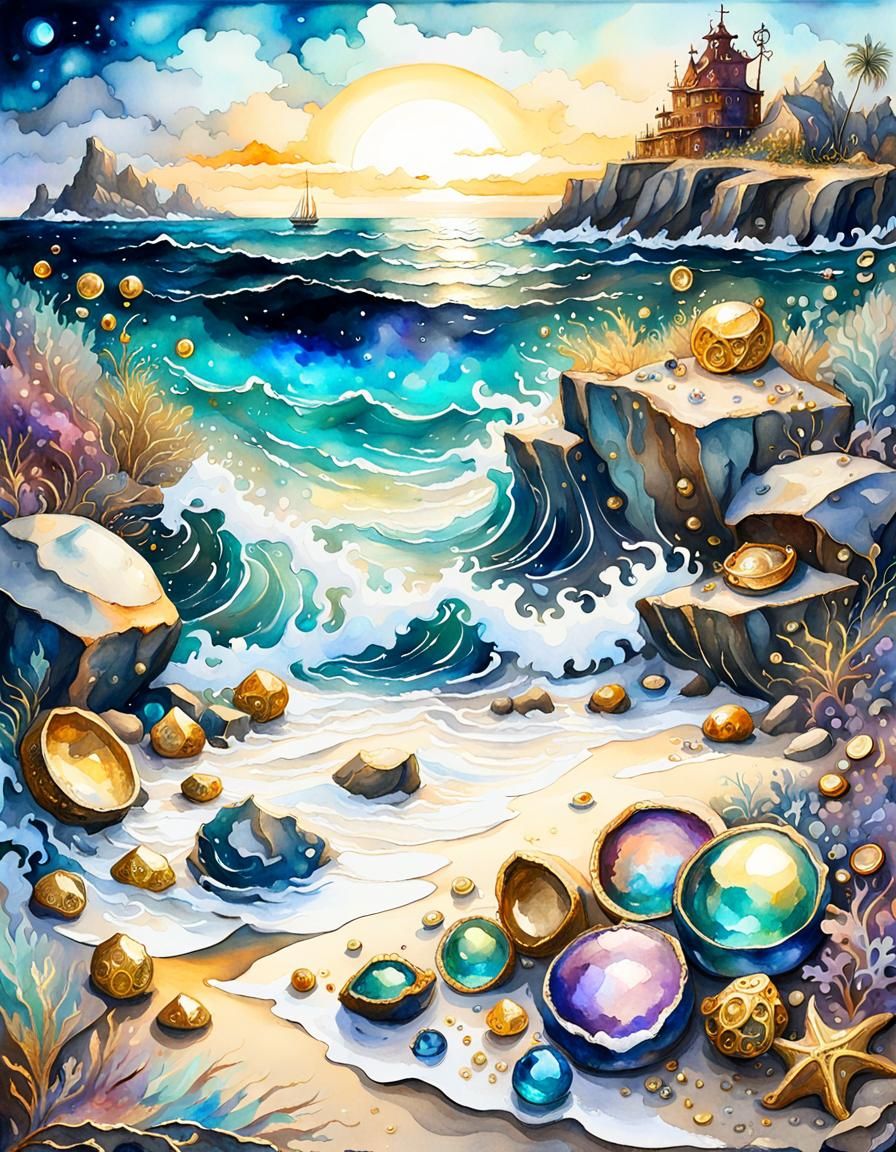 Steampunk Treasure on Midnight Beach