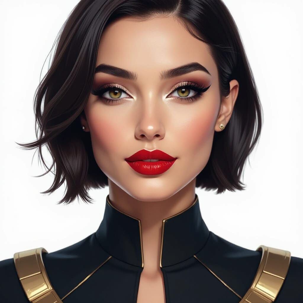 Egyptian Futuristic Portrait with Bob Haircut