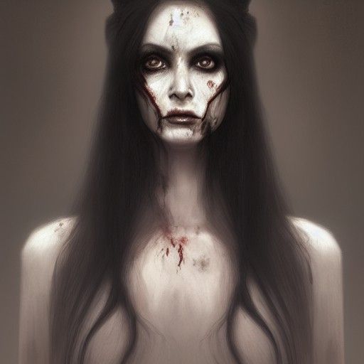 Gothic Zombie Queen in Dark, High-Resolution Portrait