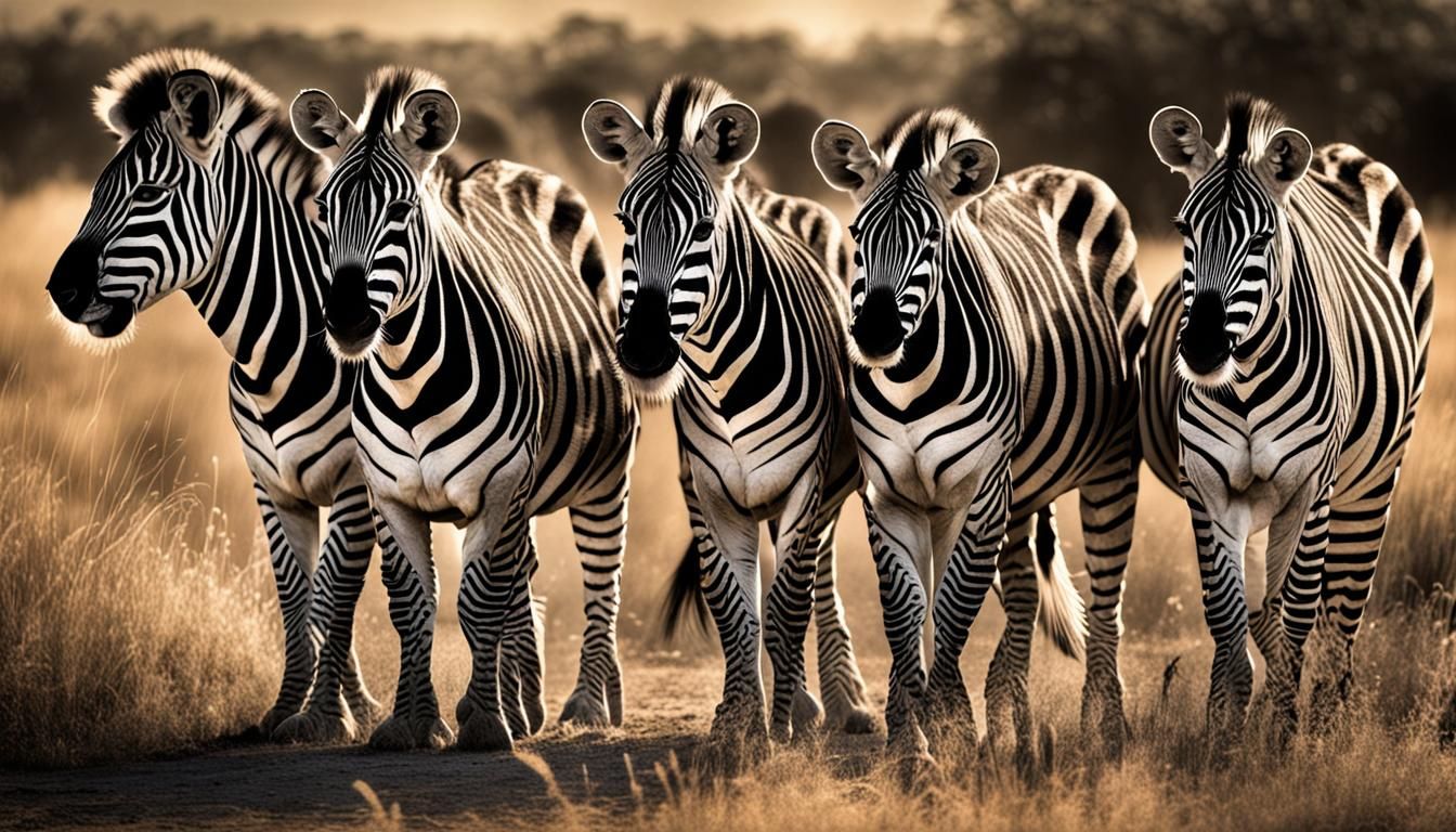 Women in Zebra Hides Migrate Through the Savannah