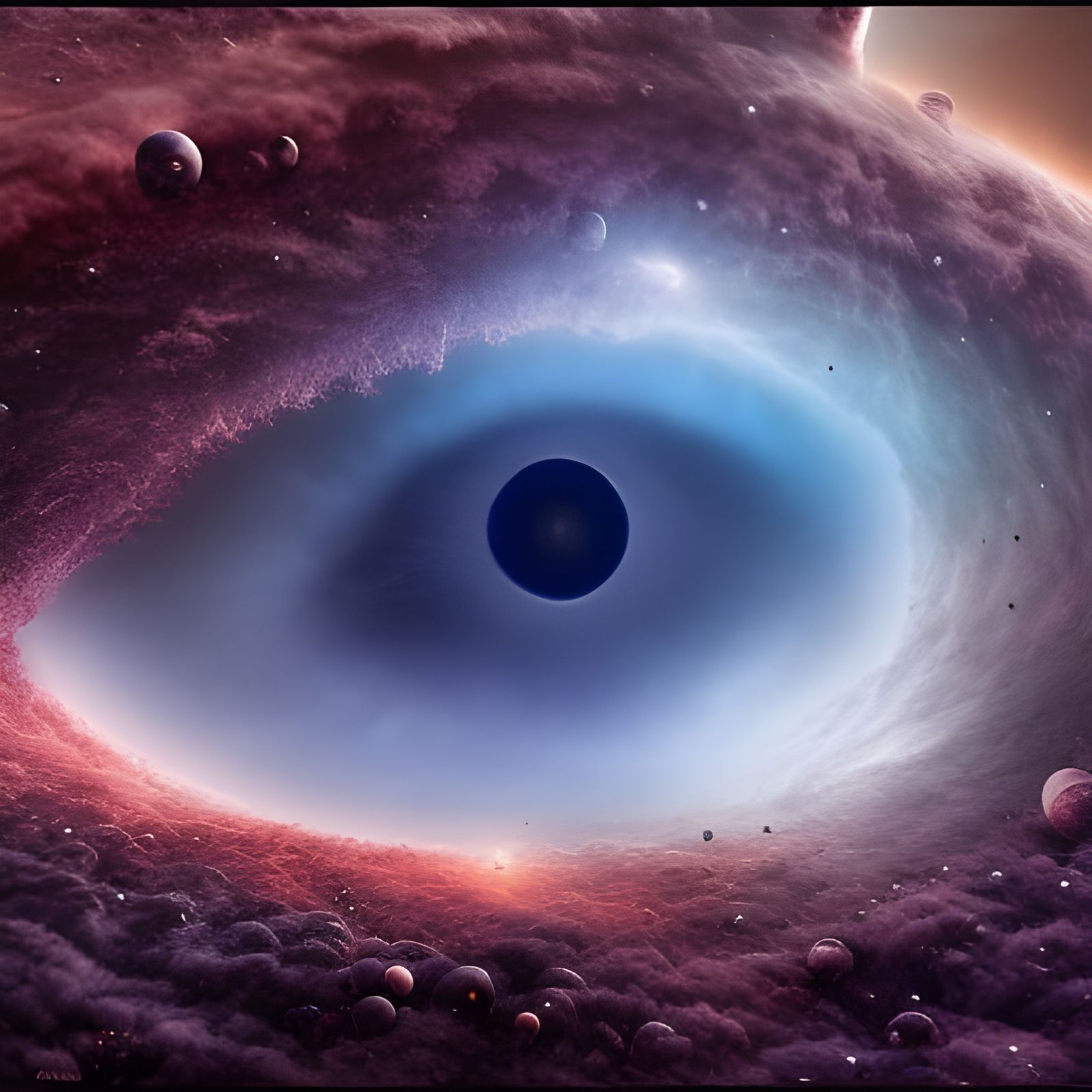 Galactic storm in the shape of human eye