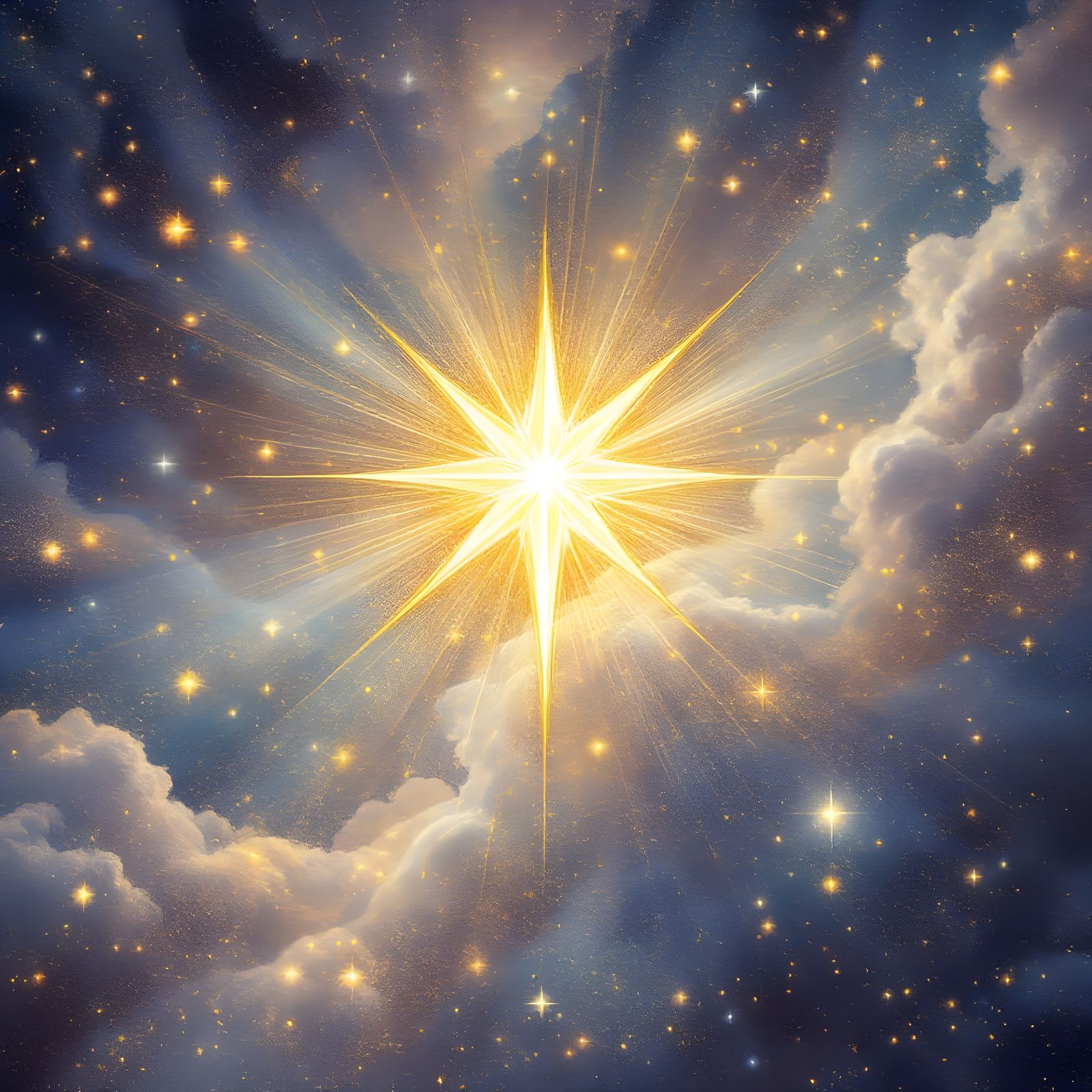 Intricately Detailed Star of Bethlehem in a Maximalist Cosmi...