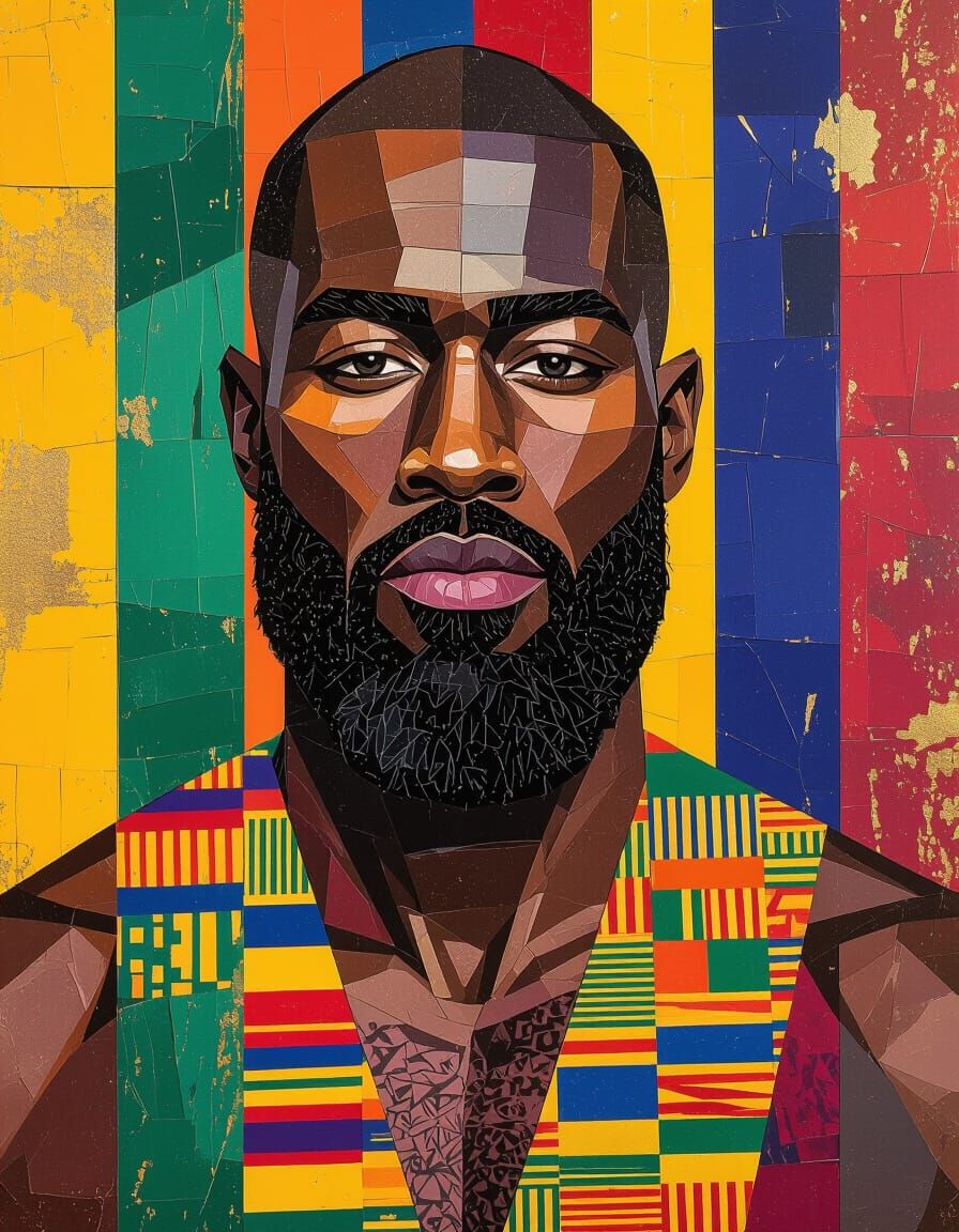 African American Man Embodies Multiverse Colors