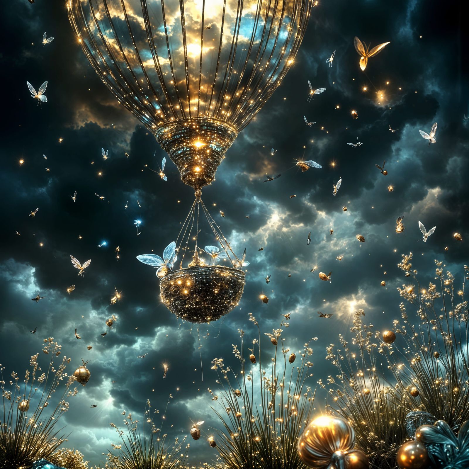 Tiny Fairies Build Dandelion Hot Air Balloon