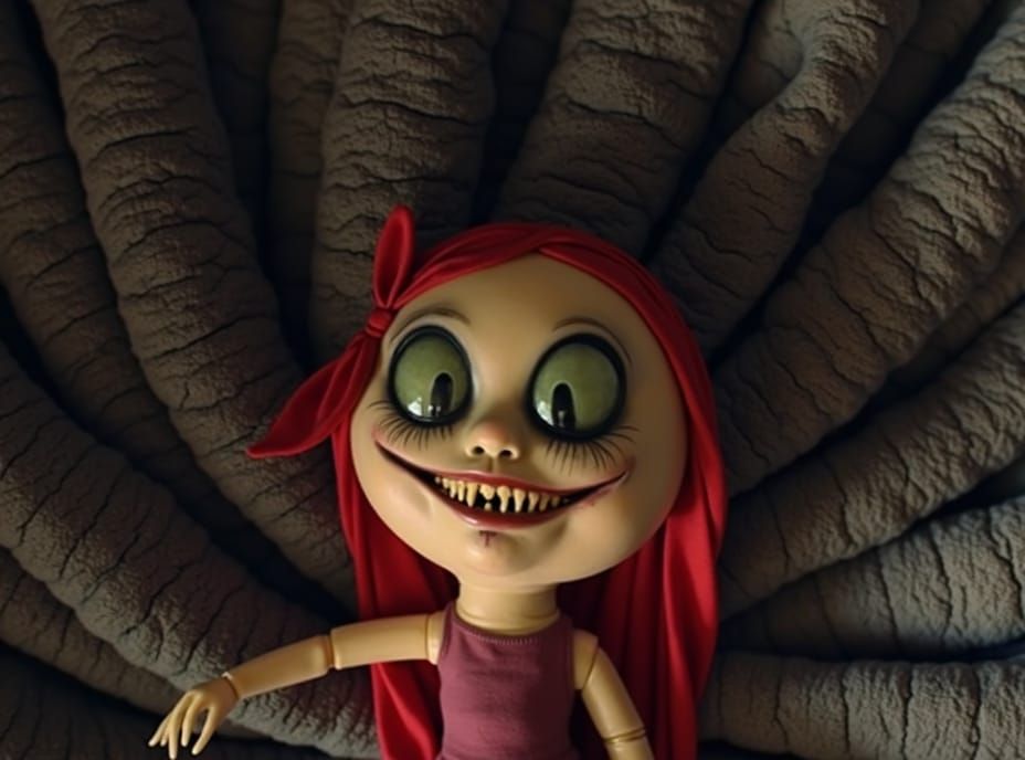 Creepy Ragdoll with Demented Smile
