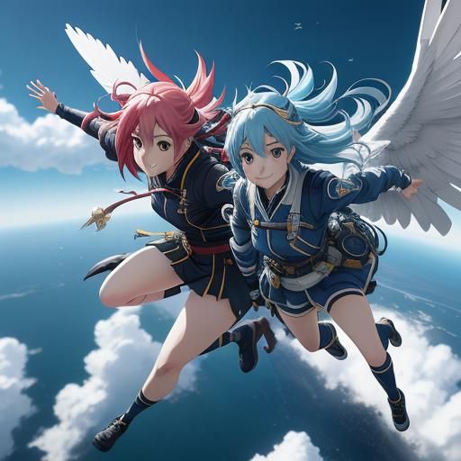 Anime Girls in Aviation Aesthetic