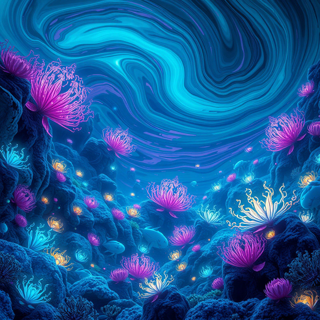 Surreal Alien Ocean Landscape in Hyper-Realistic 8K