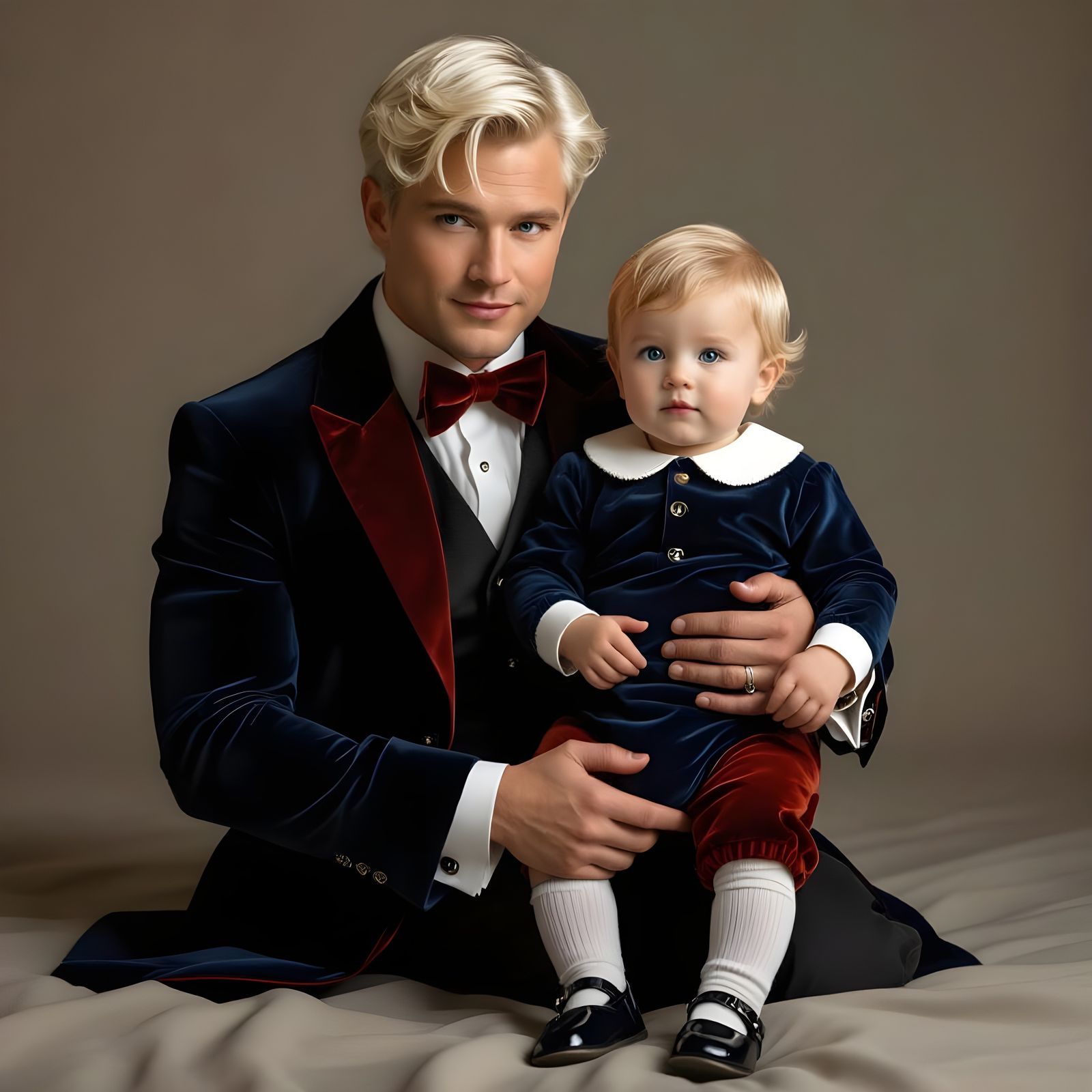 Draco Malfoy Holding a Toddler in Digital Art