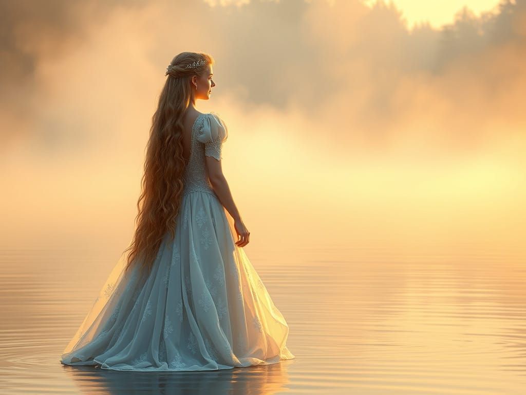 The Swan Princesses in Golden Sunset Serenity