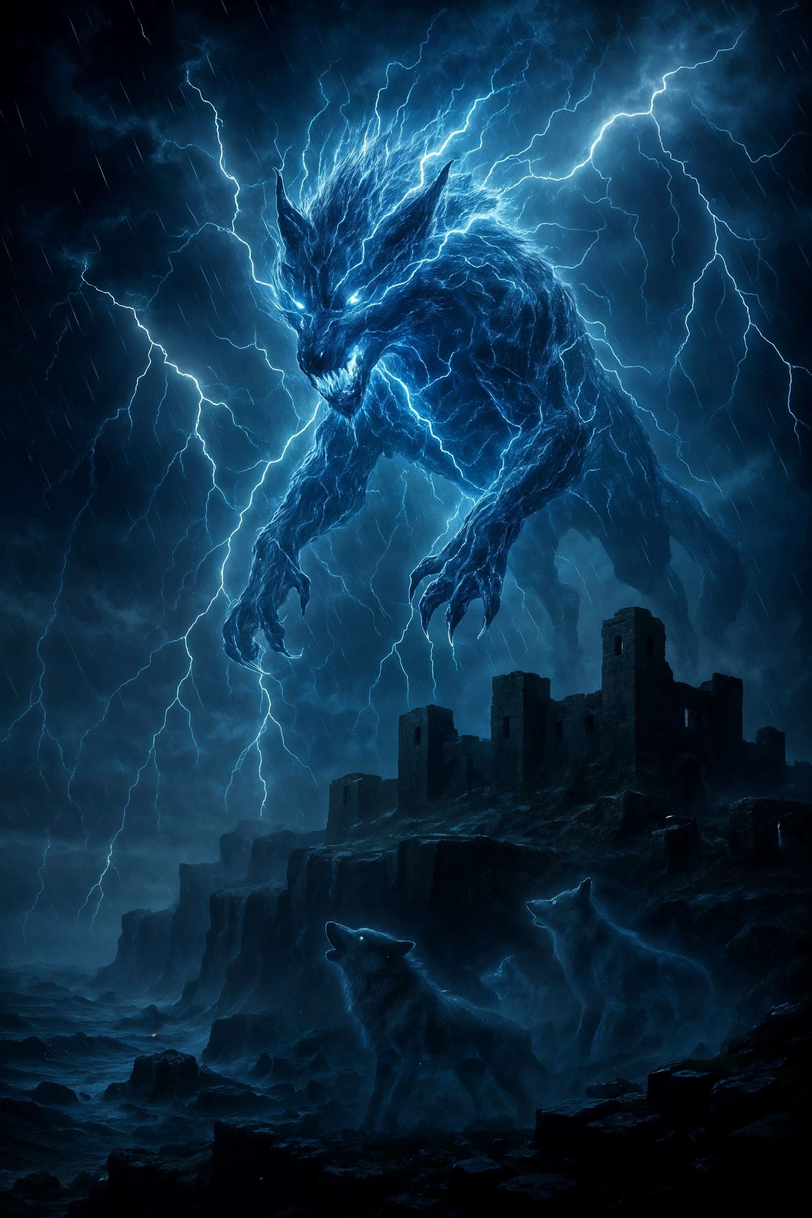 Raiju Descends in Electrical Storm over Viking Ruins