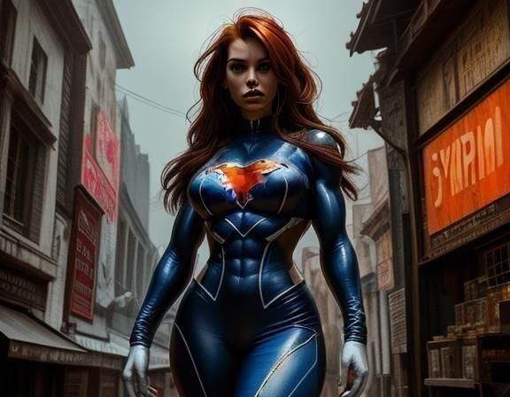 Gothic Heroine in Cinematic Atompunk Style