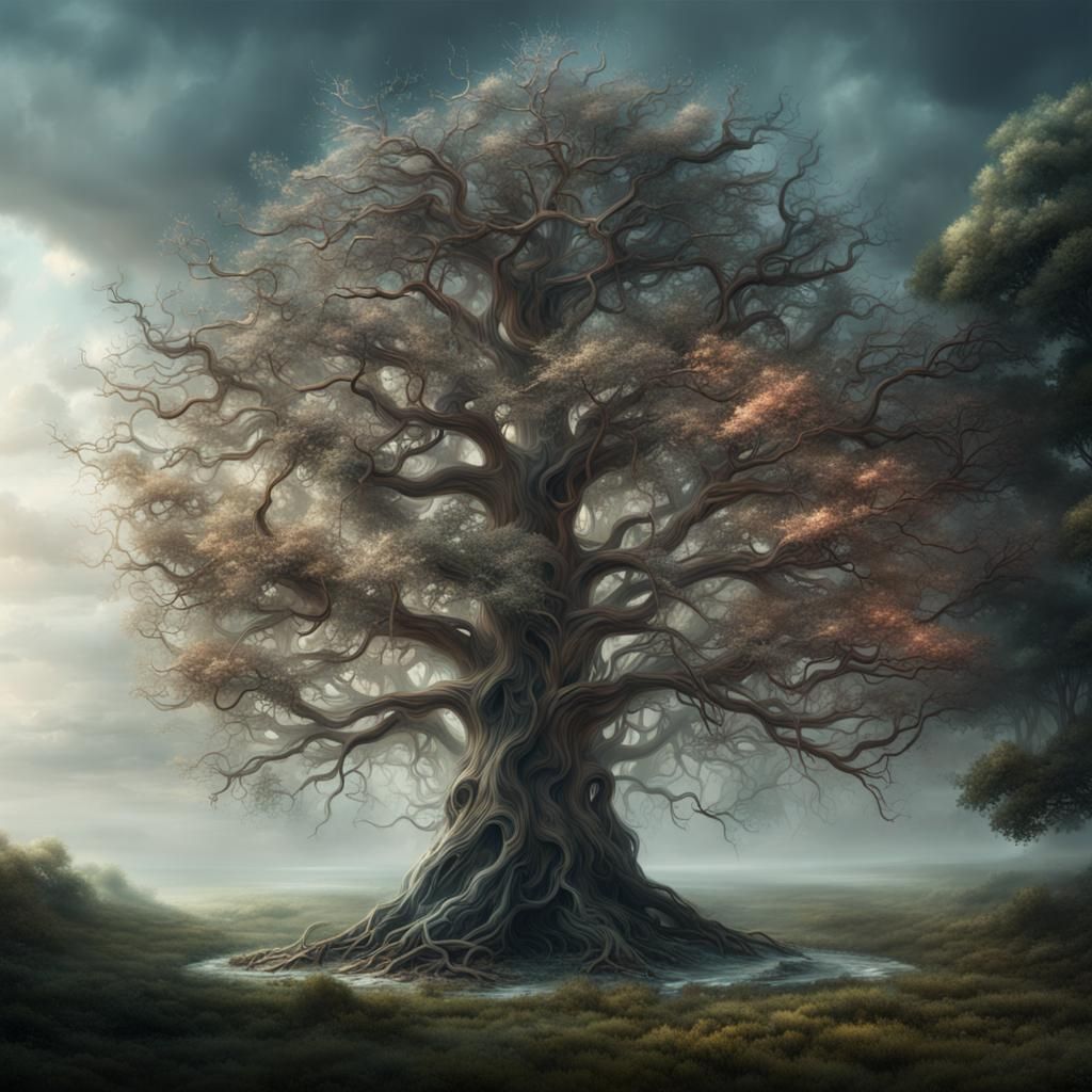 Epic Glass Tree in Cinematic Digital Art