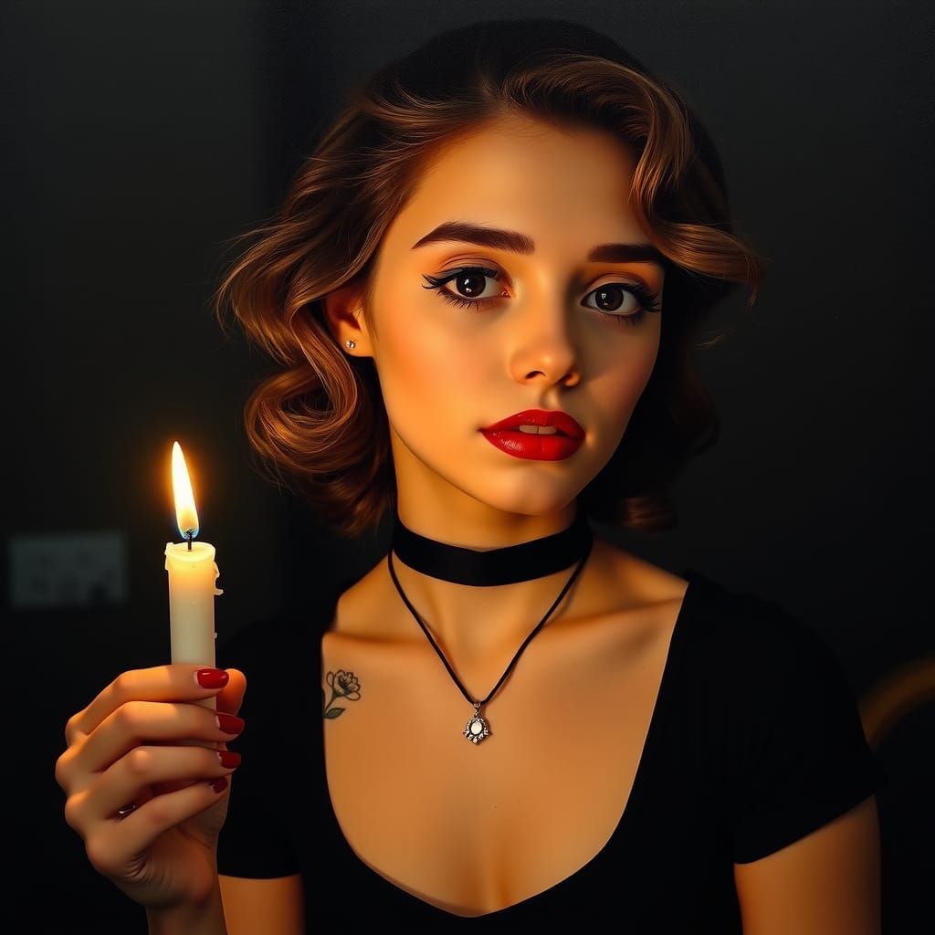 Ethereal Glow Envelops a Woman's Faces in Moody Light