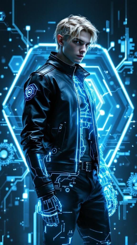 Cyborg Elf in Cyberpunk Style