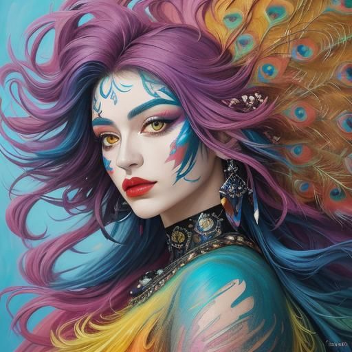 Vibrant Woman in Fauvist Portrait