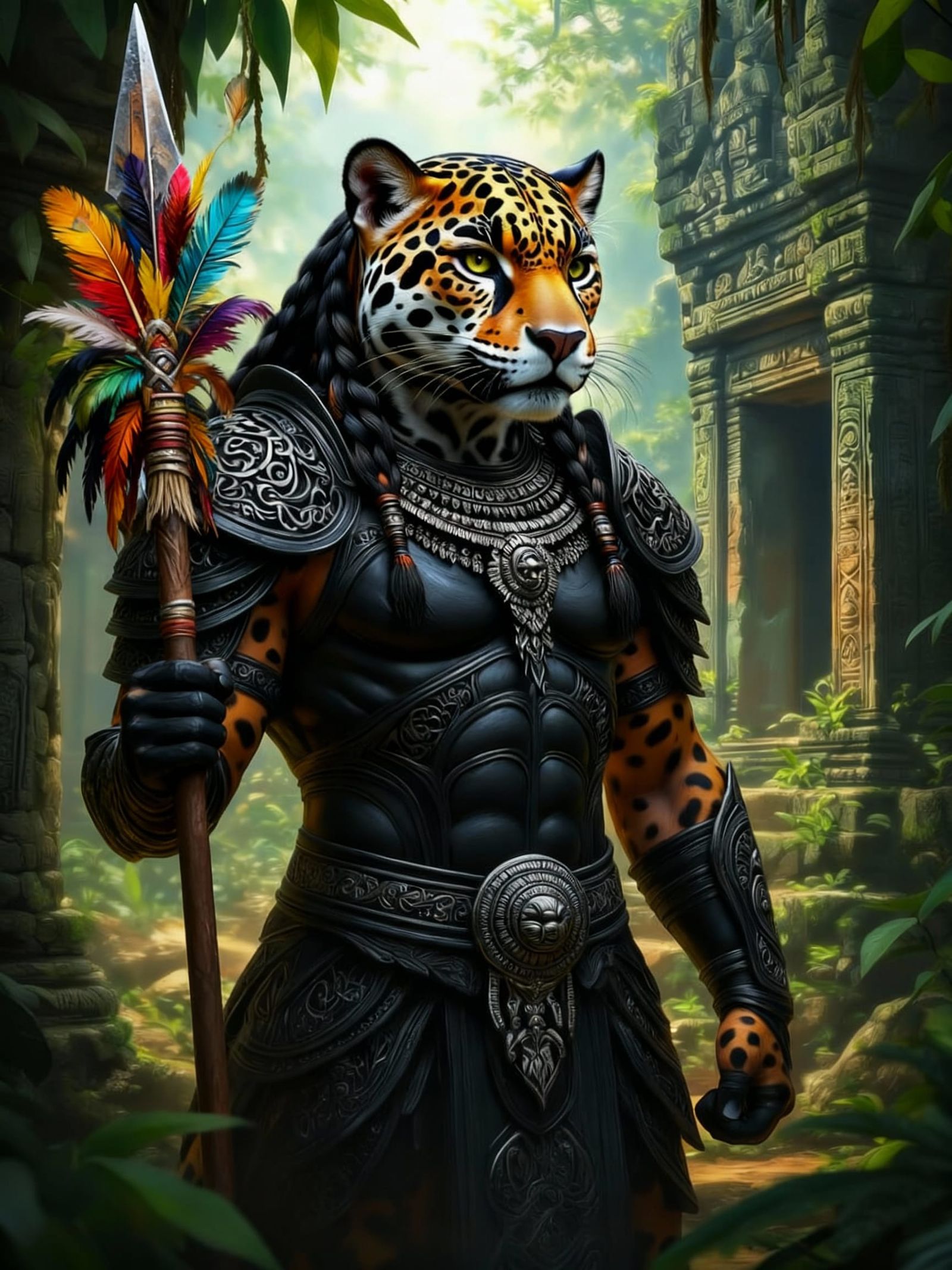 Jaguar Guardian in Ornate Armor at Jungle Temple