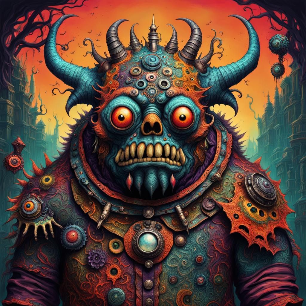 Fantastical Dystopian Creature Wears Junk Clothing in Vibran...