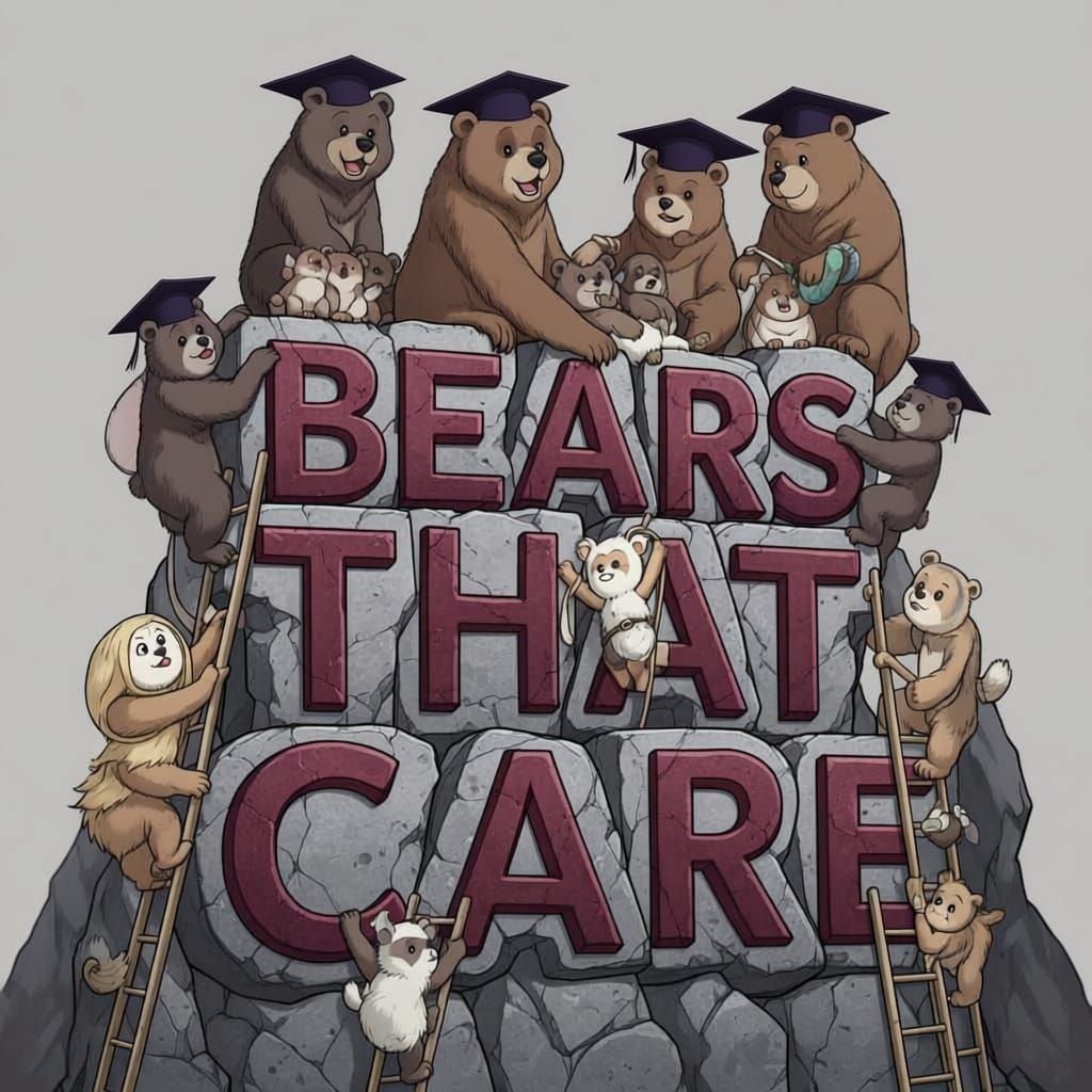 Bears That Care: Stone Carving Manga Scene