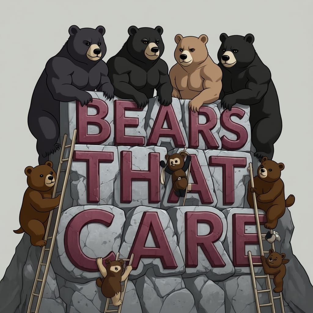 Bears That Care: Stone Carving Manga Scene