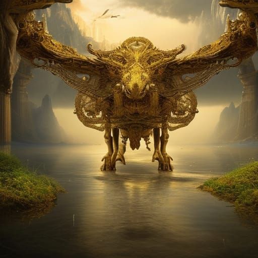 Glorious Golden Goddess in Epic Cinematic Style