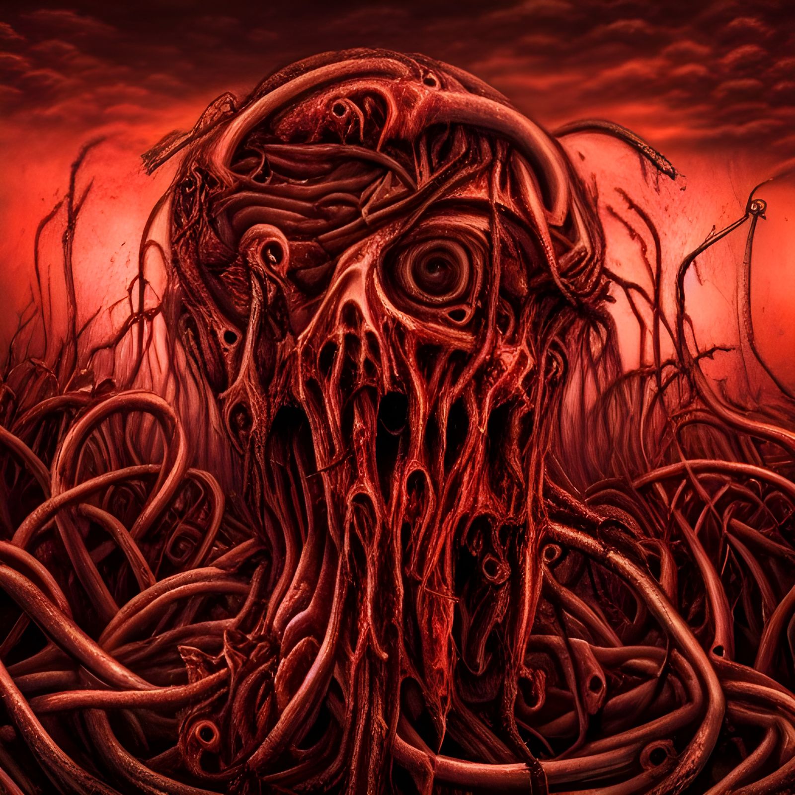 Gory Blood Abomination in Death Metal Art