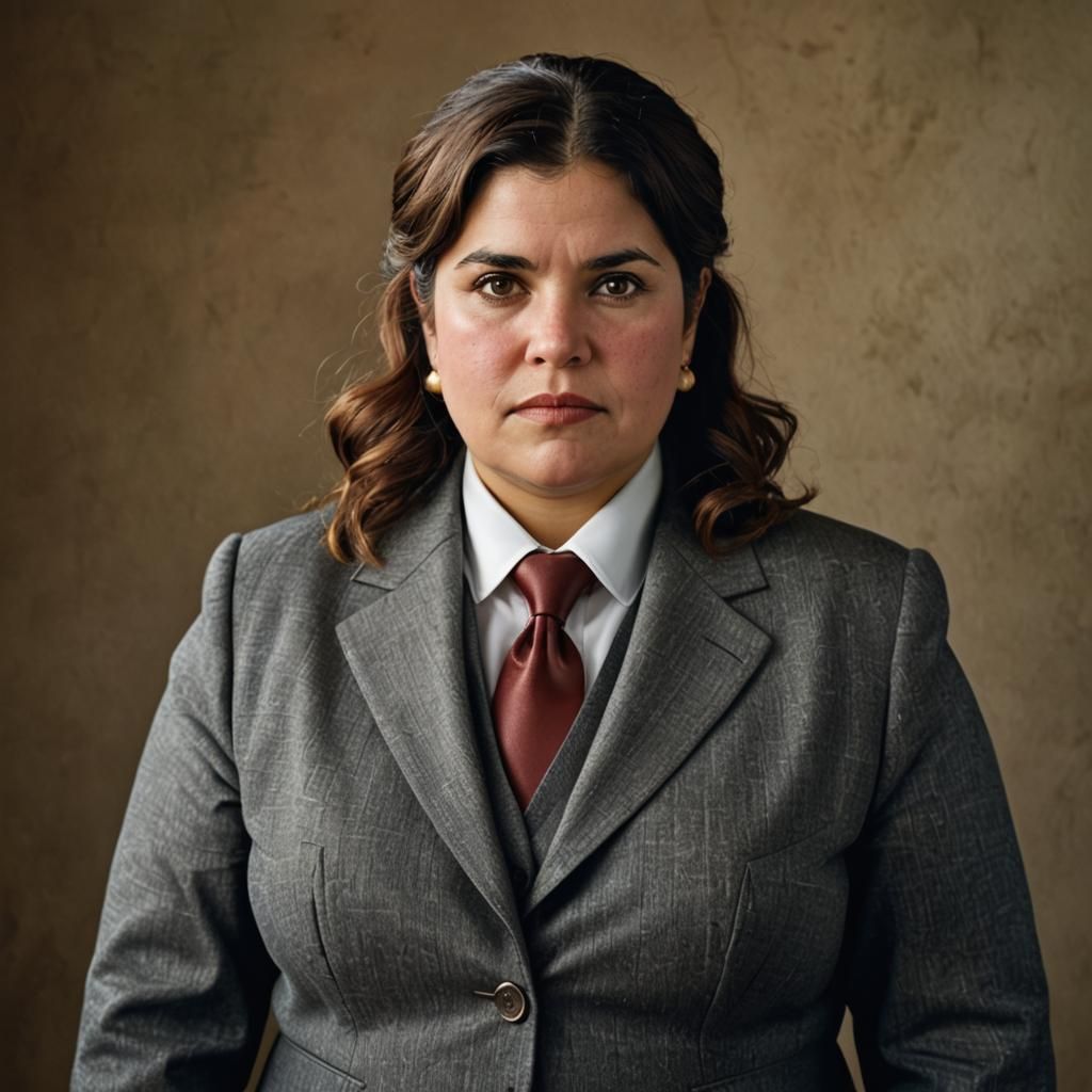 Sophisticated Spanish Woman in Professional Attire
