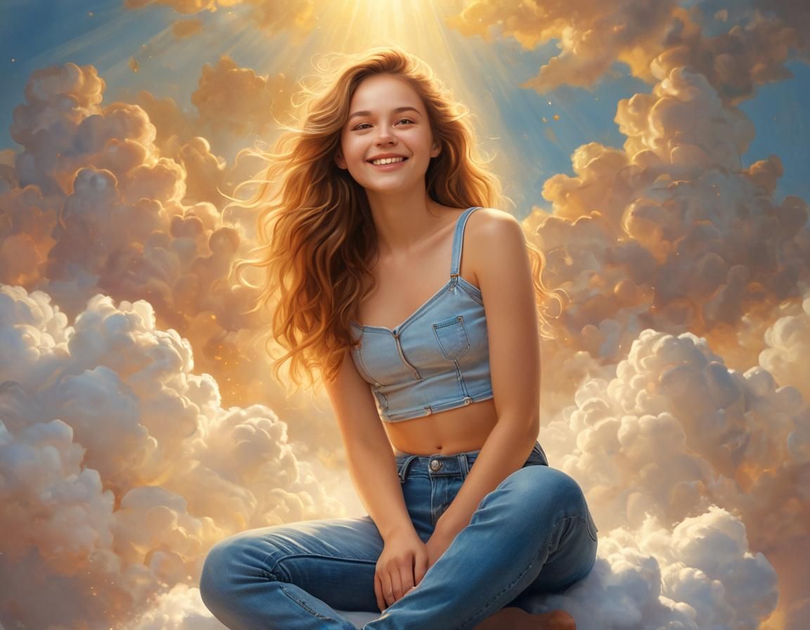 Radiant Goddess in Ethereal Glow