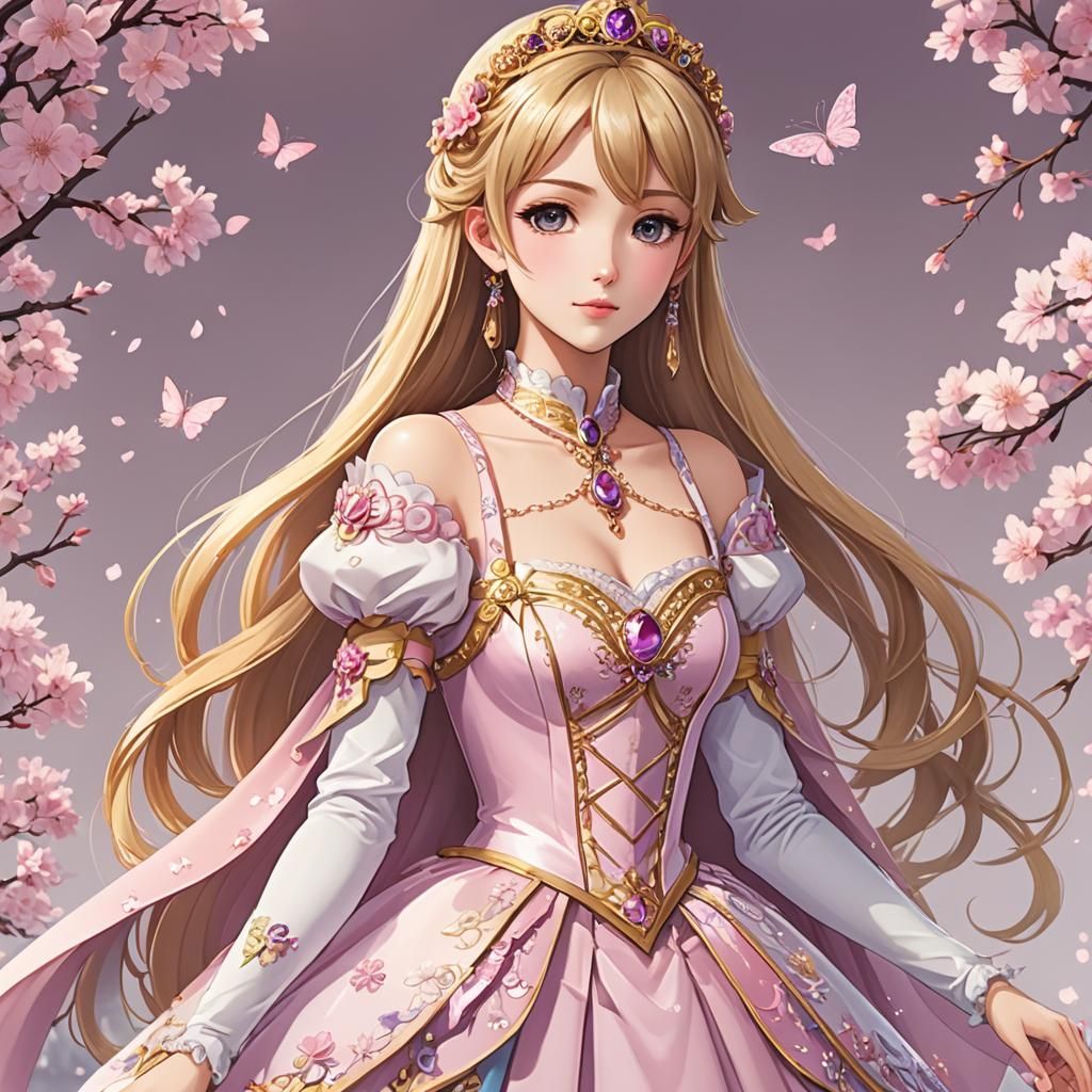 Anime Princess in Elegant Attire