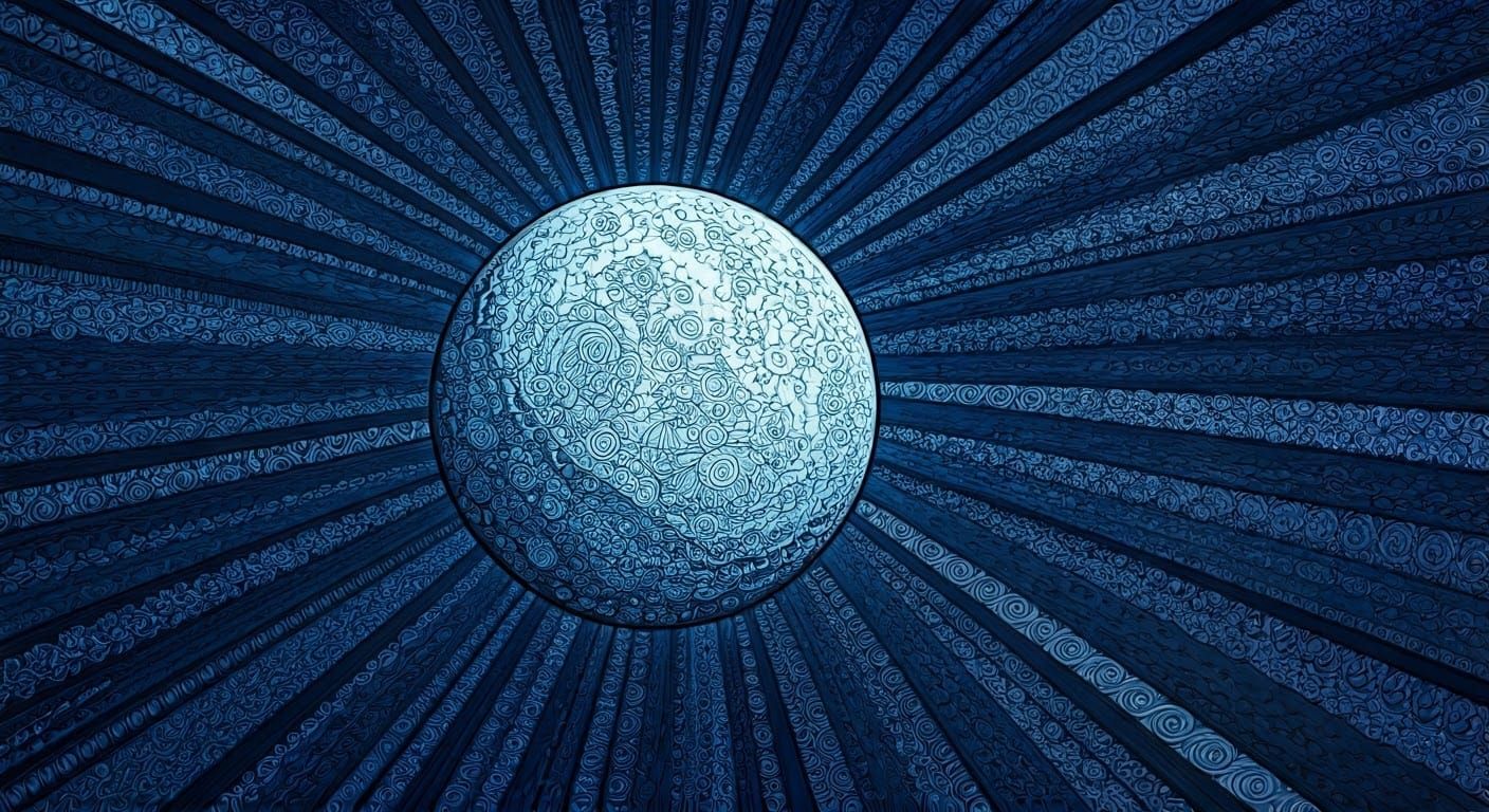 Lunar Dawn in a Celestial Blue Haze