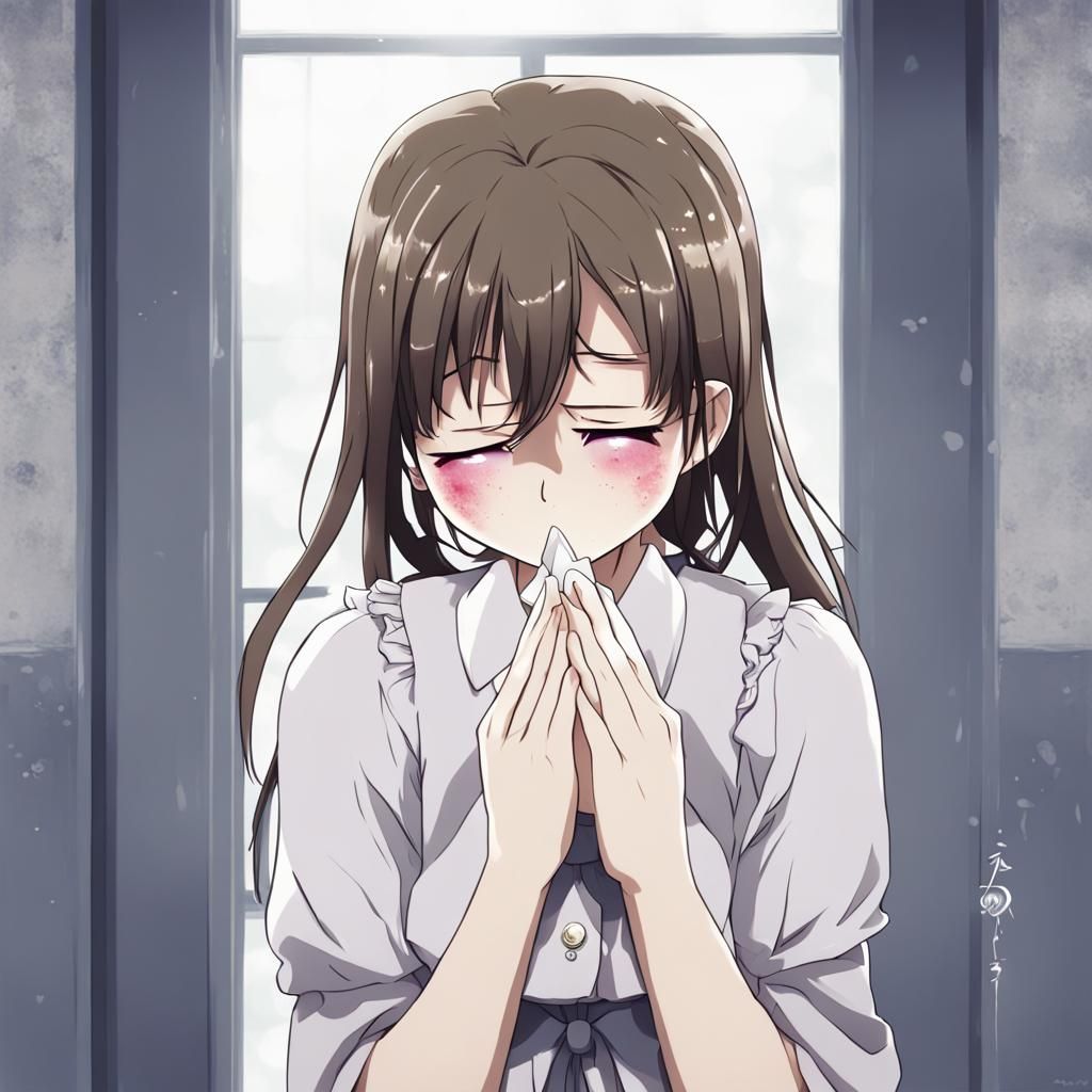 Beautiful Anime-Inspired Lady in Sorrow