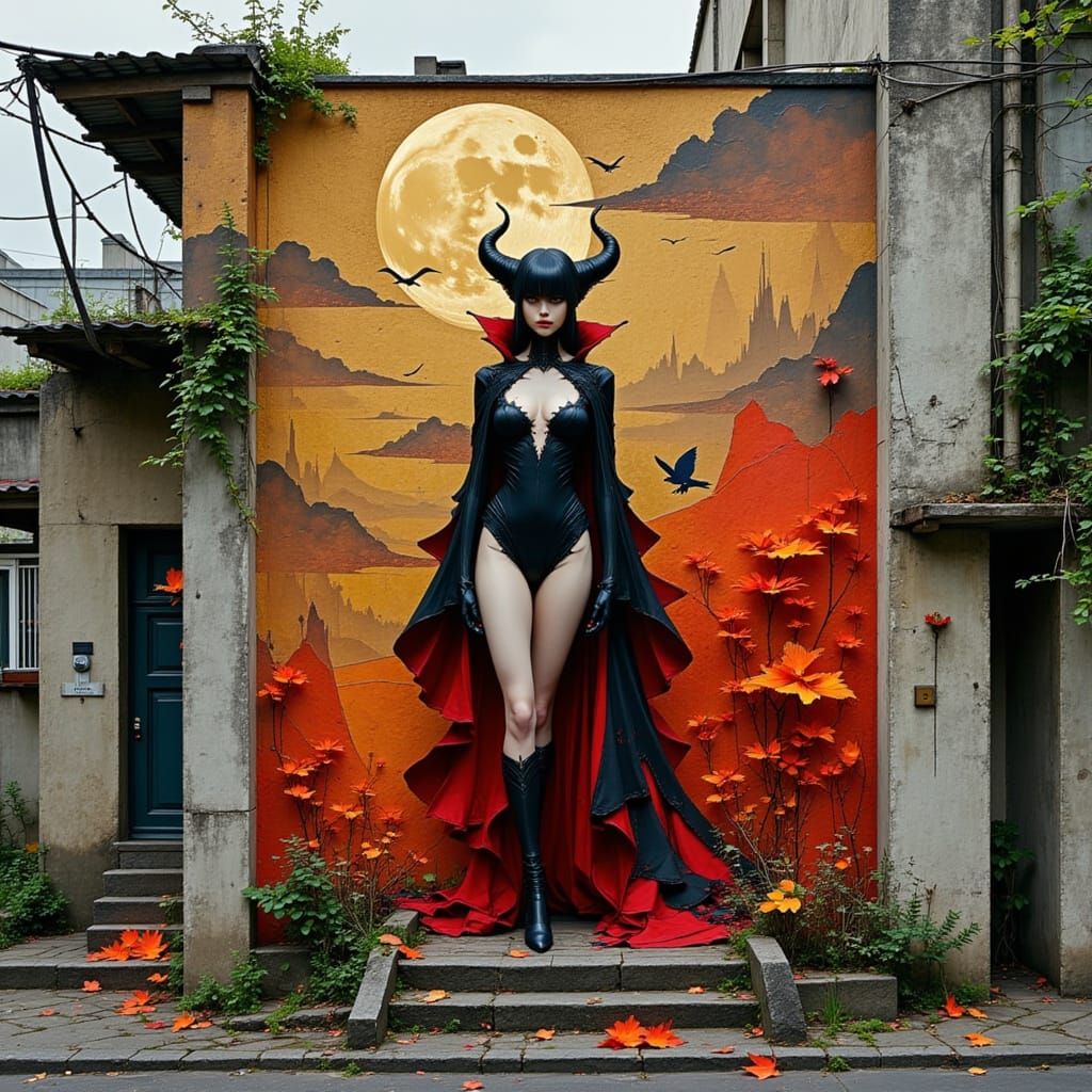 Vampirella 3D Mural on Urban Building