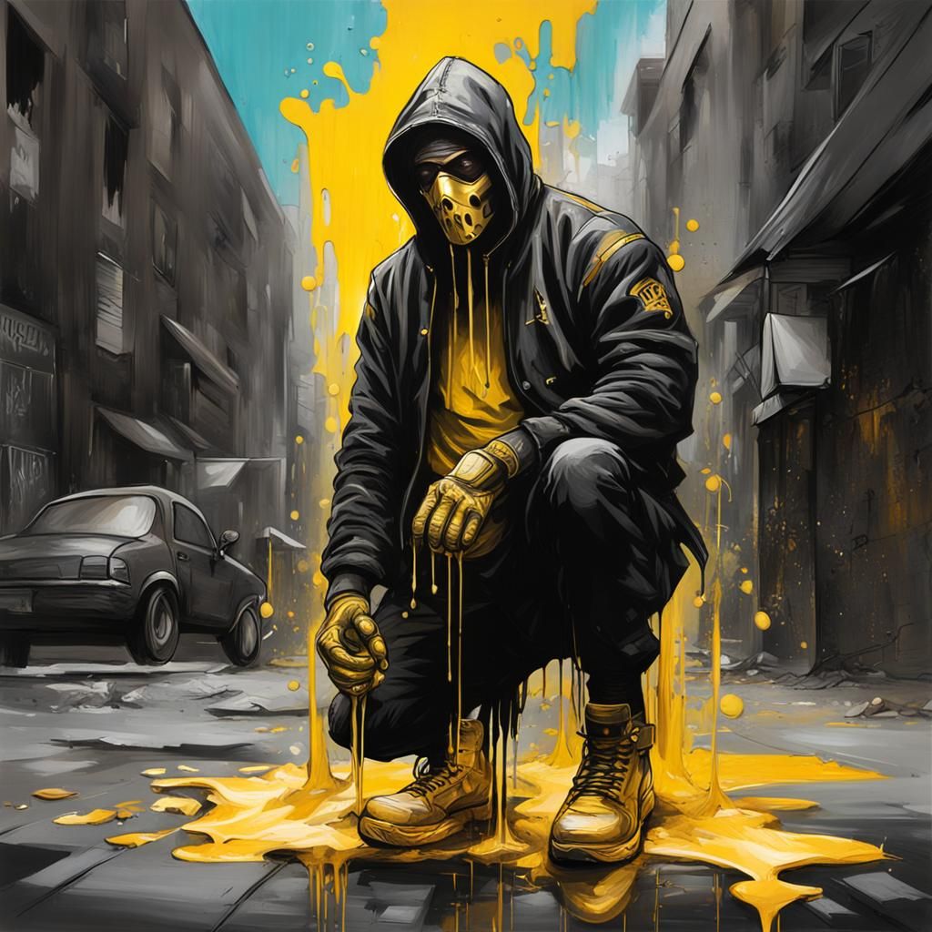 Vigilante in Vibrant Graffiti Style