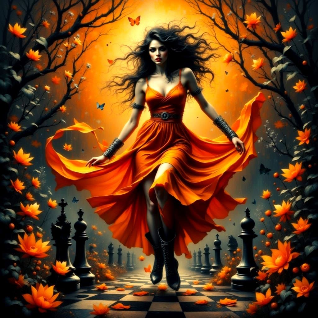 "Autumn Queen: A Dance on the Chessboard"