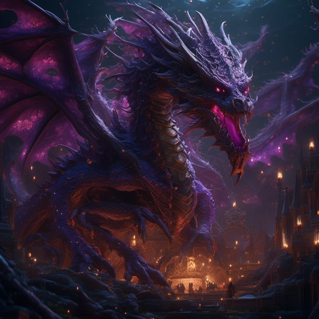 Ethereal Nightmarish Dragon in Dark Fantasy Art