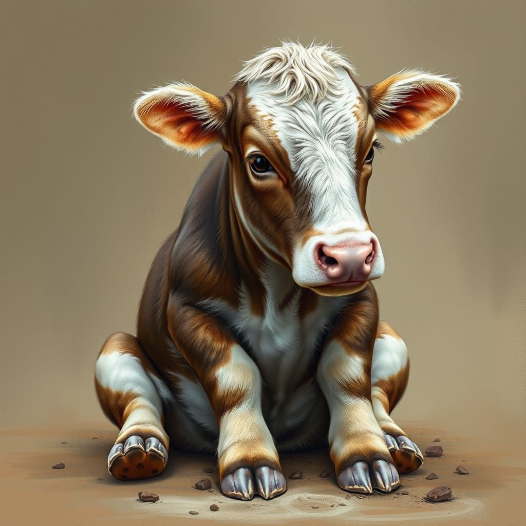 Hyperrealistic Cow Portrait in Photorealistic Style