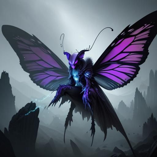 Ethereal Ghostly Butterfly in Dark Fantasy Concept Art