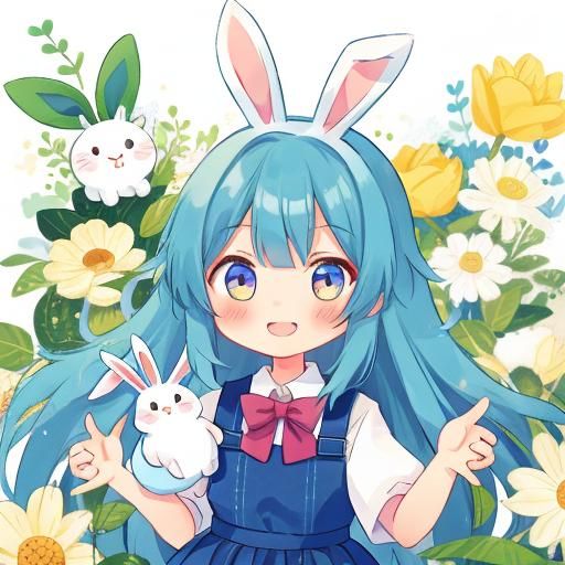 Fanciful Bunny Hybrid in Whimsical Landscape