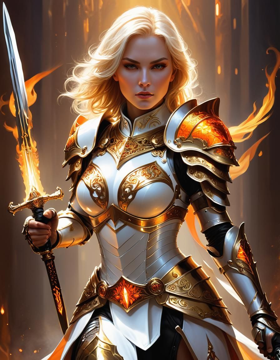 Epic Fantasy Paladin in Radiant Armor