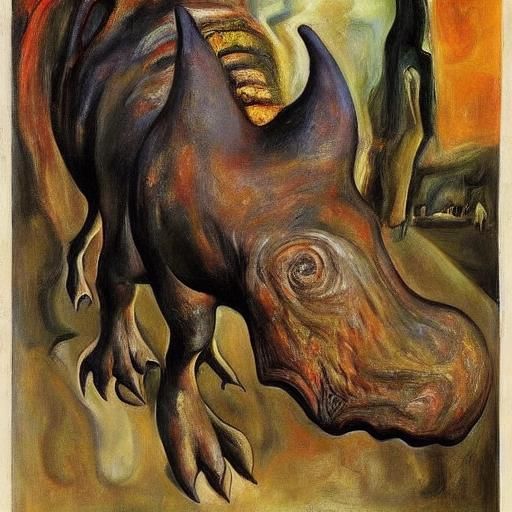 Mammalian Triceratops in Realistic, Fantastical Art Style