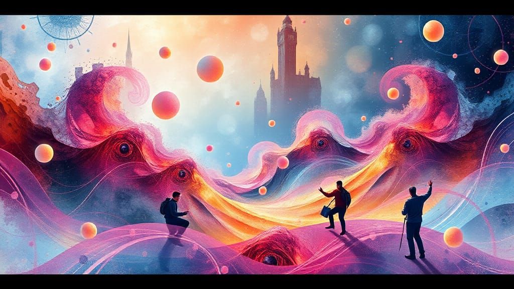 Timeless Wanderer in a Vibrant Dreamscapes during the Cosmic...