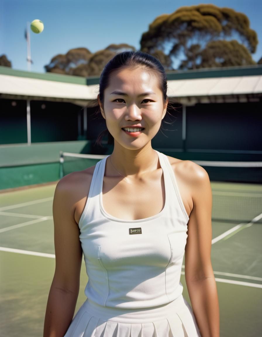 Asian female tennis player