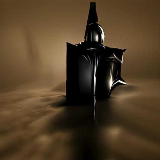 Glossy Black Knight in a Film Noir Haze