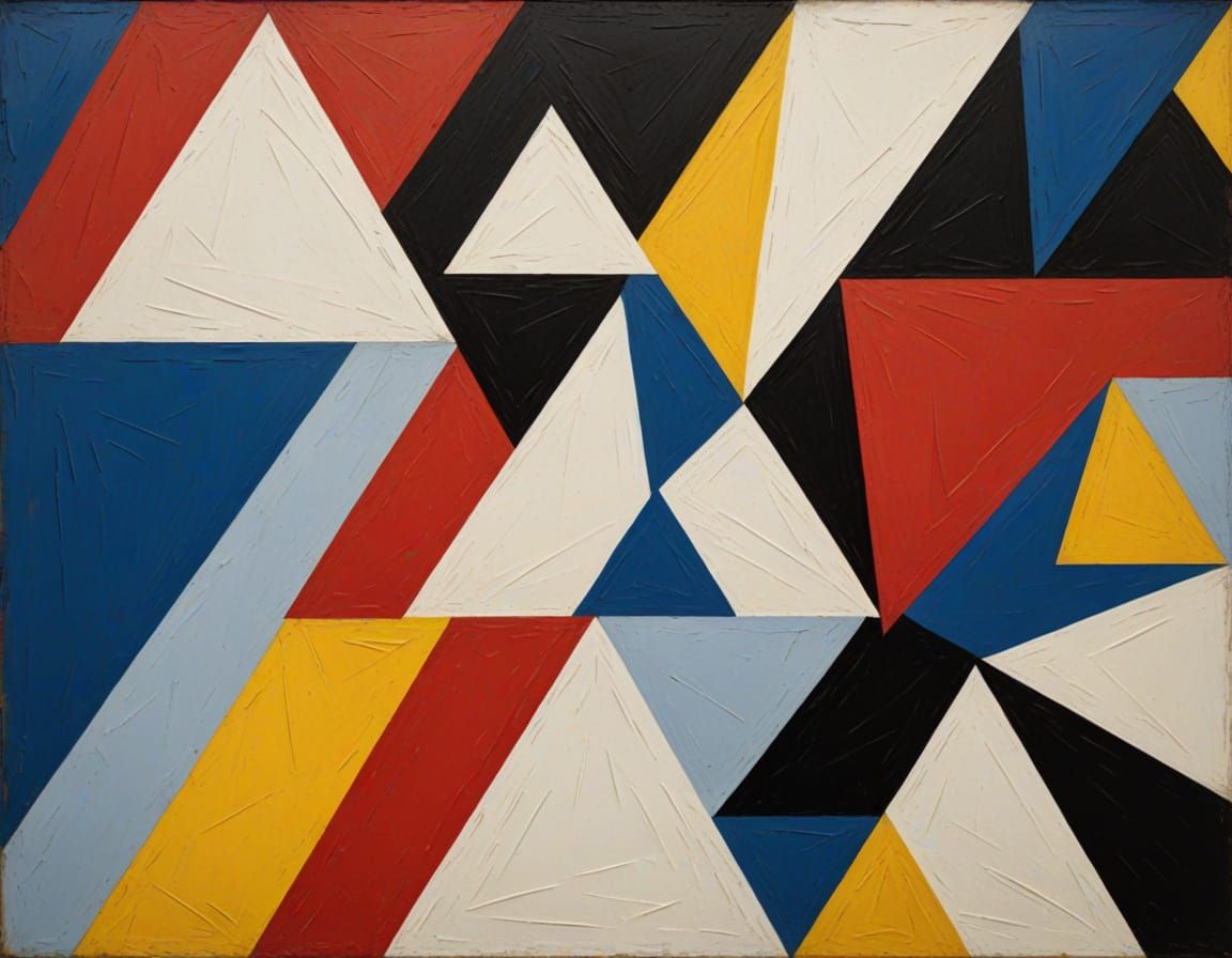 Vibrant Geometric Abstraction with Triangles and Invisible L...