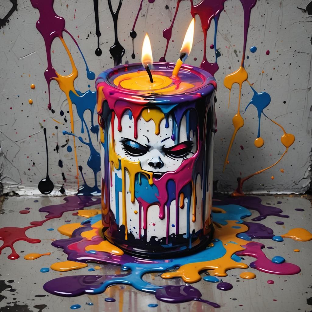Vibrant Street Art Melting Candle