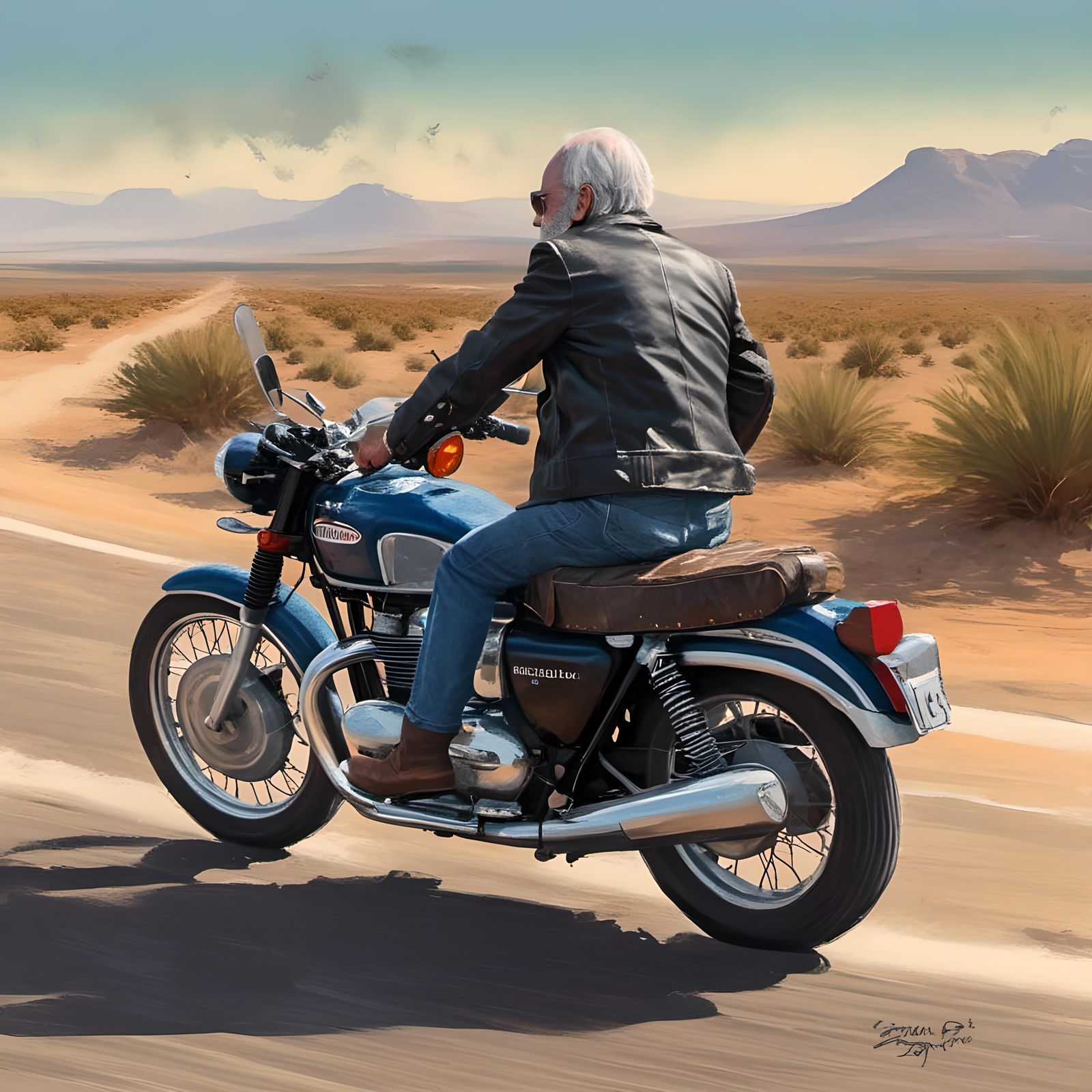 Ethereal Rider in Hyperrealistic Desert Splash Art