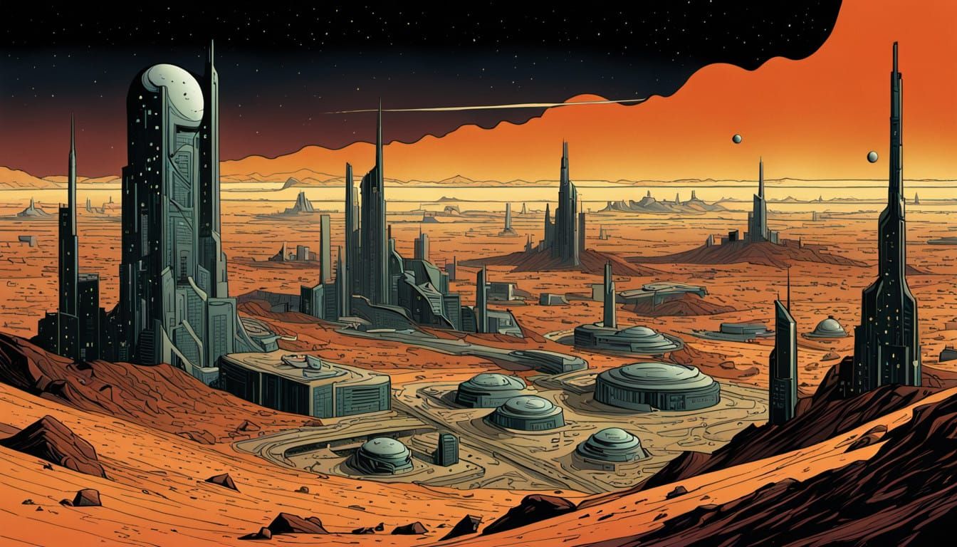 Surreal Martian Metropolis